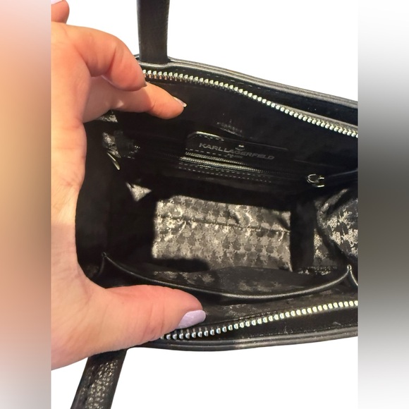 Karl Lagerfeld Black Shoulder Bag with Cartoon Figures - Picture 3 of 5